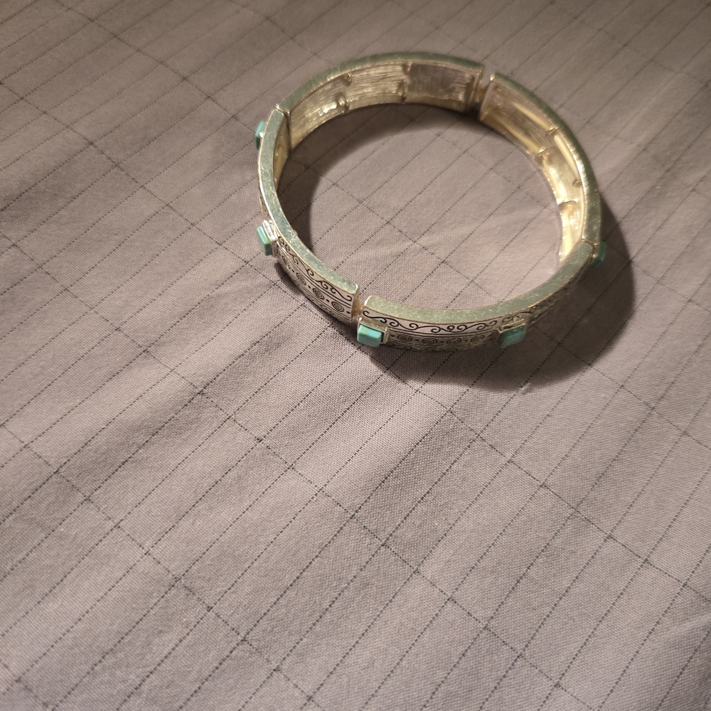 Silver and Turquoise Bangle Bracelet